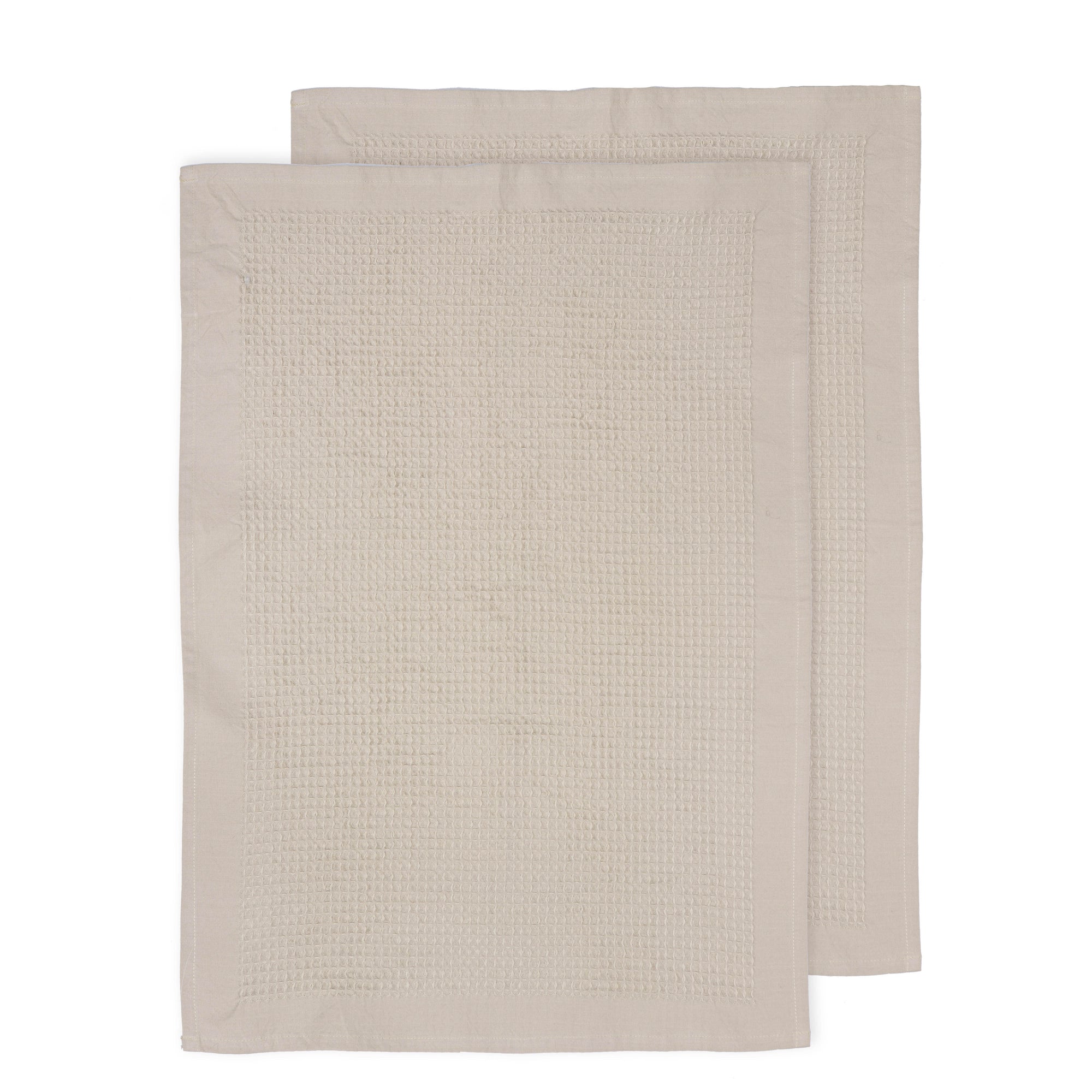Ladelle Ollie Waffle Natural 2pk Kitchen Towel