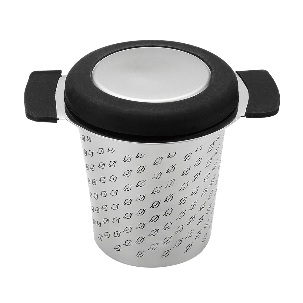 Teaology Stainless Steel Micromesh Tea Mug Infuser with Lid – Black