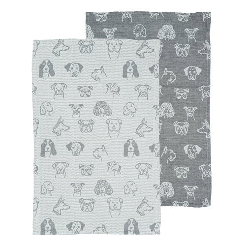 Ladelle Jacquard Dogs 2pk Kitchen Towel