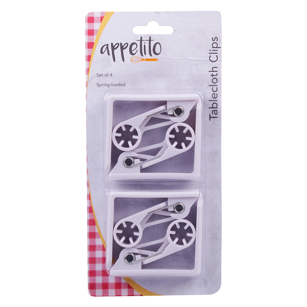 Appetito Tablecloth Clips Set 4 - White