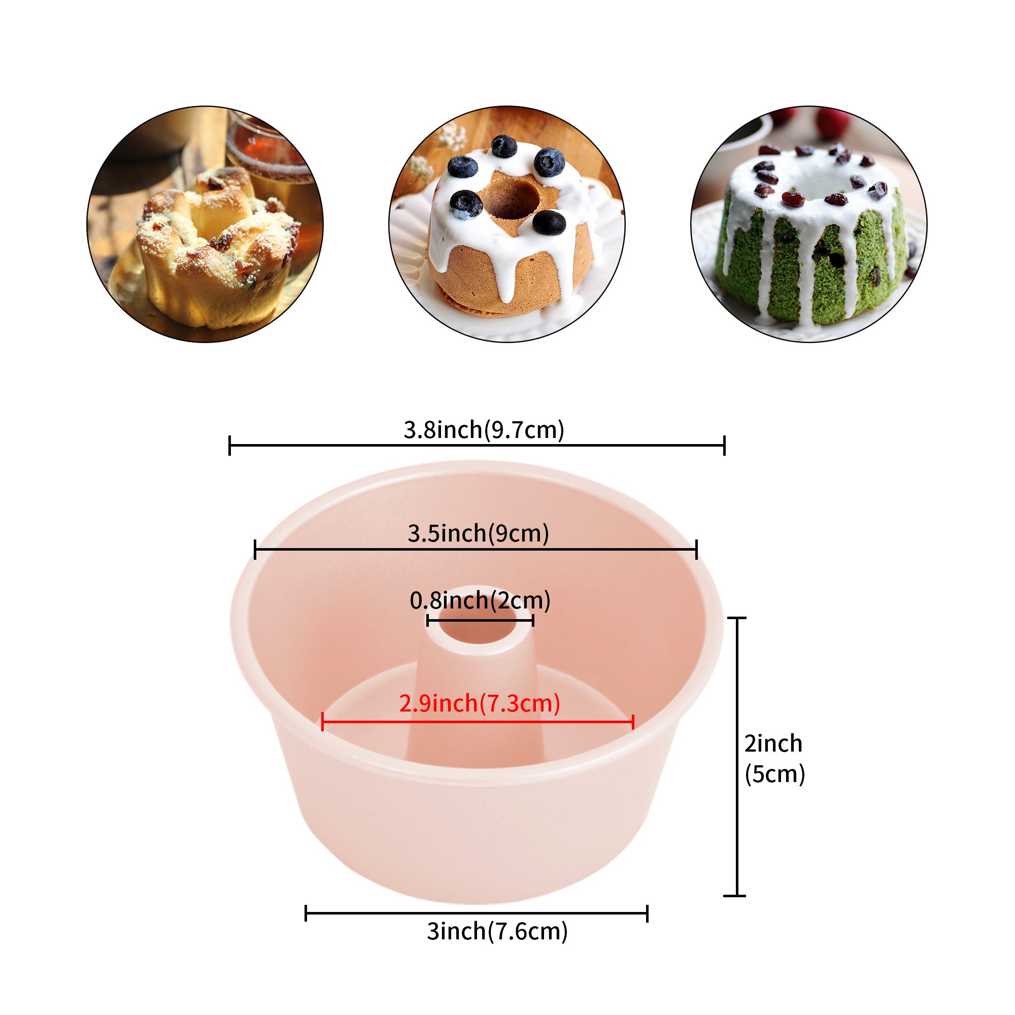 CHEFMADE Mini Angel Cake Pan 10cm Set of 4 (WK9032-4)