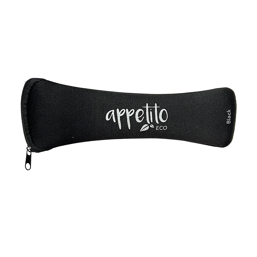 Appetito 6 Piece Stainless Steel Traveller’s Cutlery Set - Black