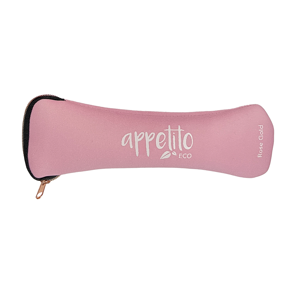 Appetito 6 Piece Stainless Steel Traveller’s Cutlery Set - Rose Gold