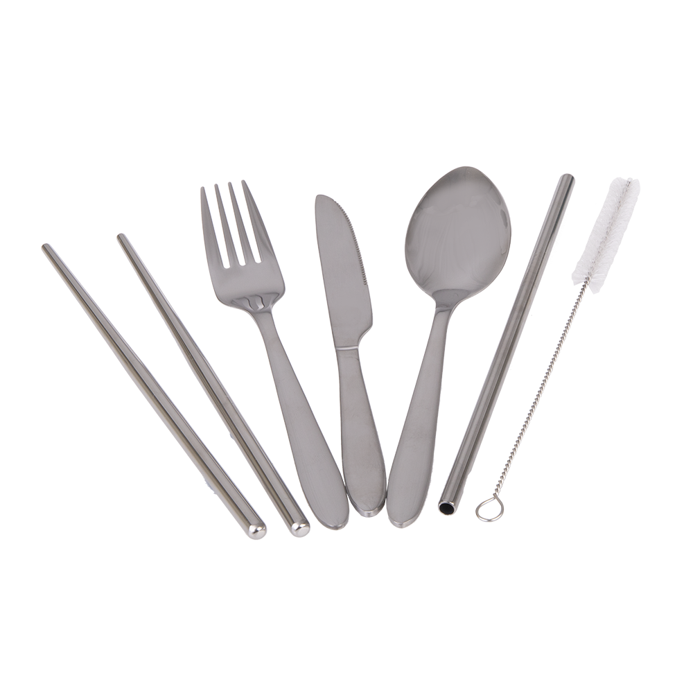 Appetito 6 Piece Stainless Steel Traveller’s Cutlery Set - Silver