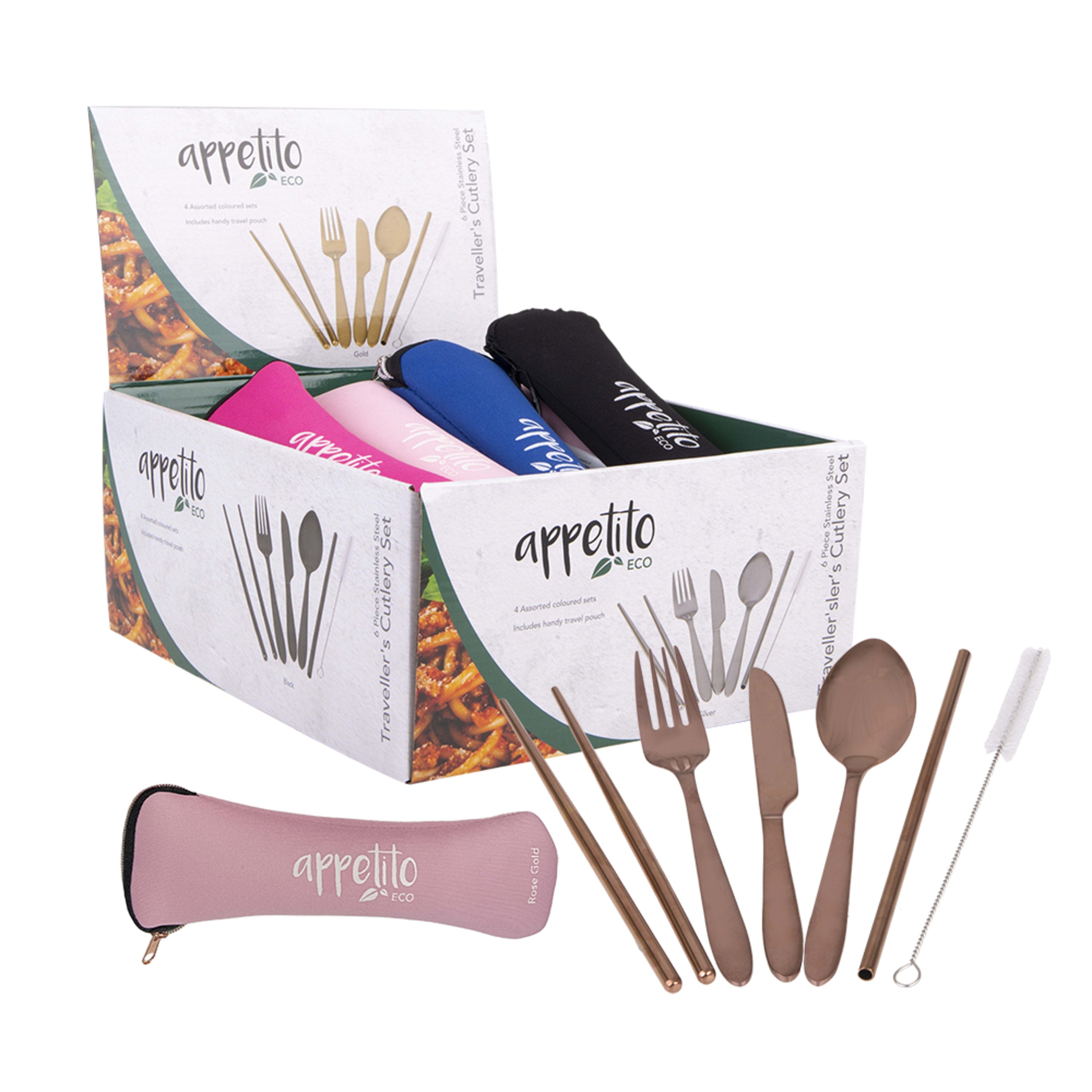 Appetito 6 Piece Stainless Steel Traveller's Cutlery Set