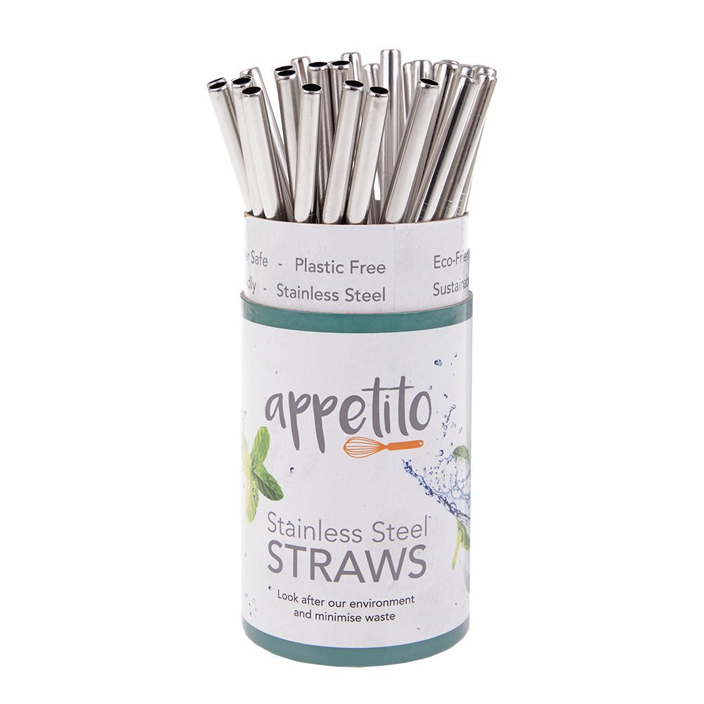 Appetito Stainless Steel Straight Smoothie Straw (Individual)