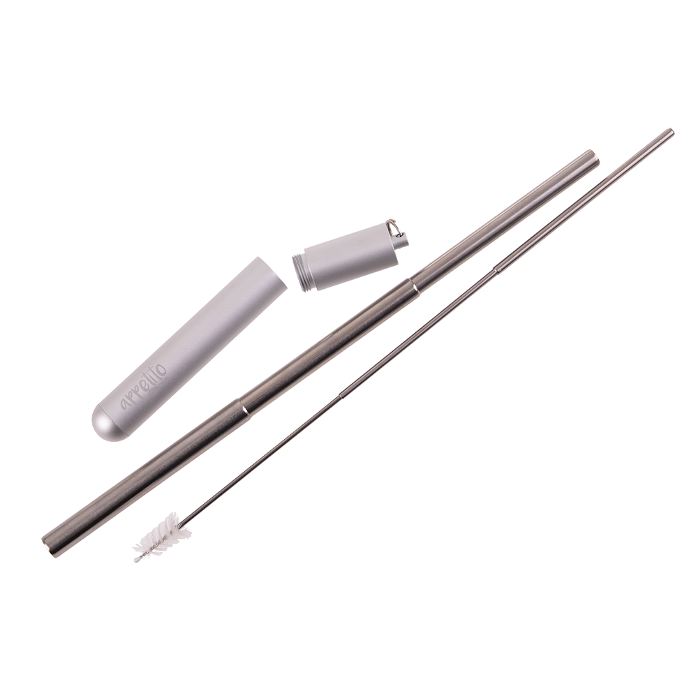 Appetito Stainless Steel Travel Straw Set