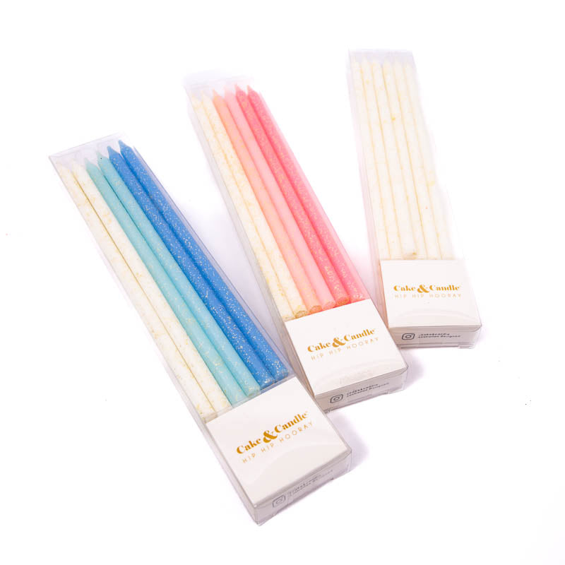Cake & Candle Glitter Cake Candles Pink 12 Pack
