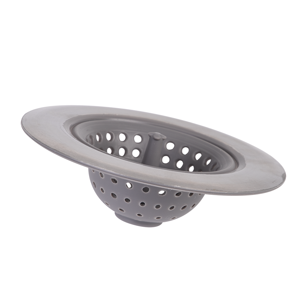 Appetito Stainless Steel & Silicone Sink Strainer - Grey