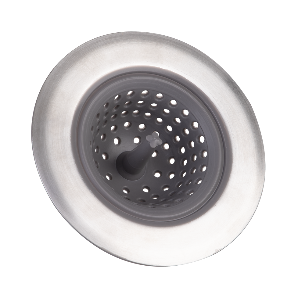 Appetito Stainless Steel & Silicone Sink Strainer - Grey