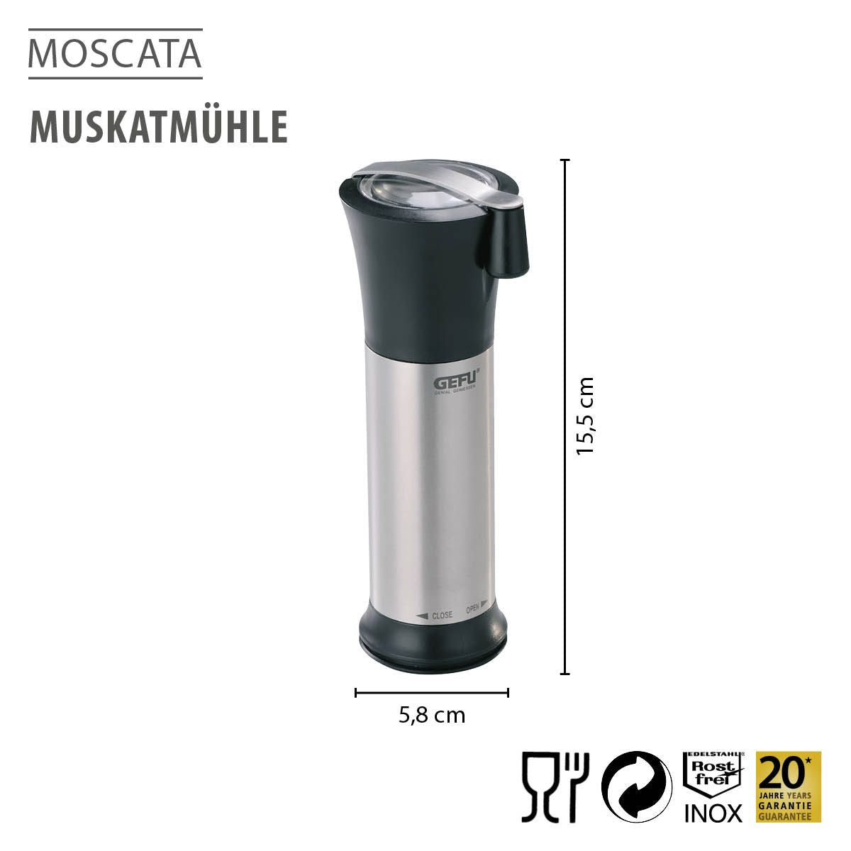 GEFU Moscata Nutmeg Mill