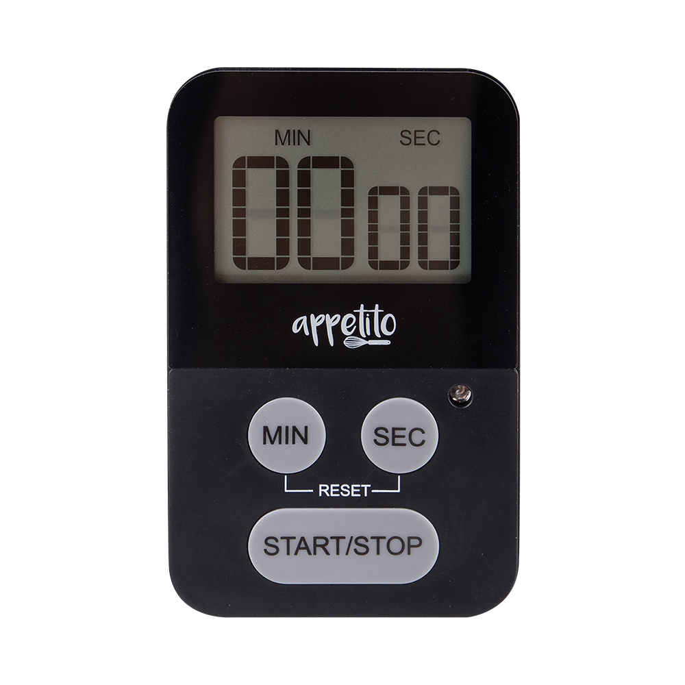 Appetito Slim-Line Digital Timer 100 Minutes - Black