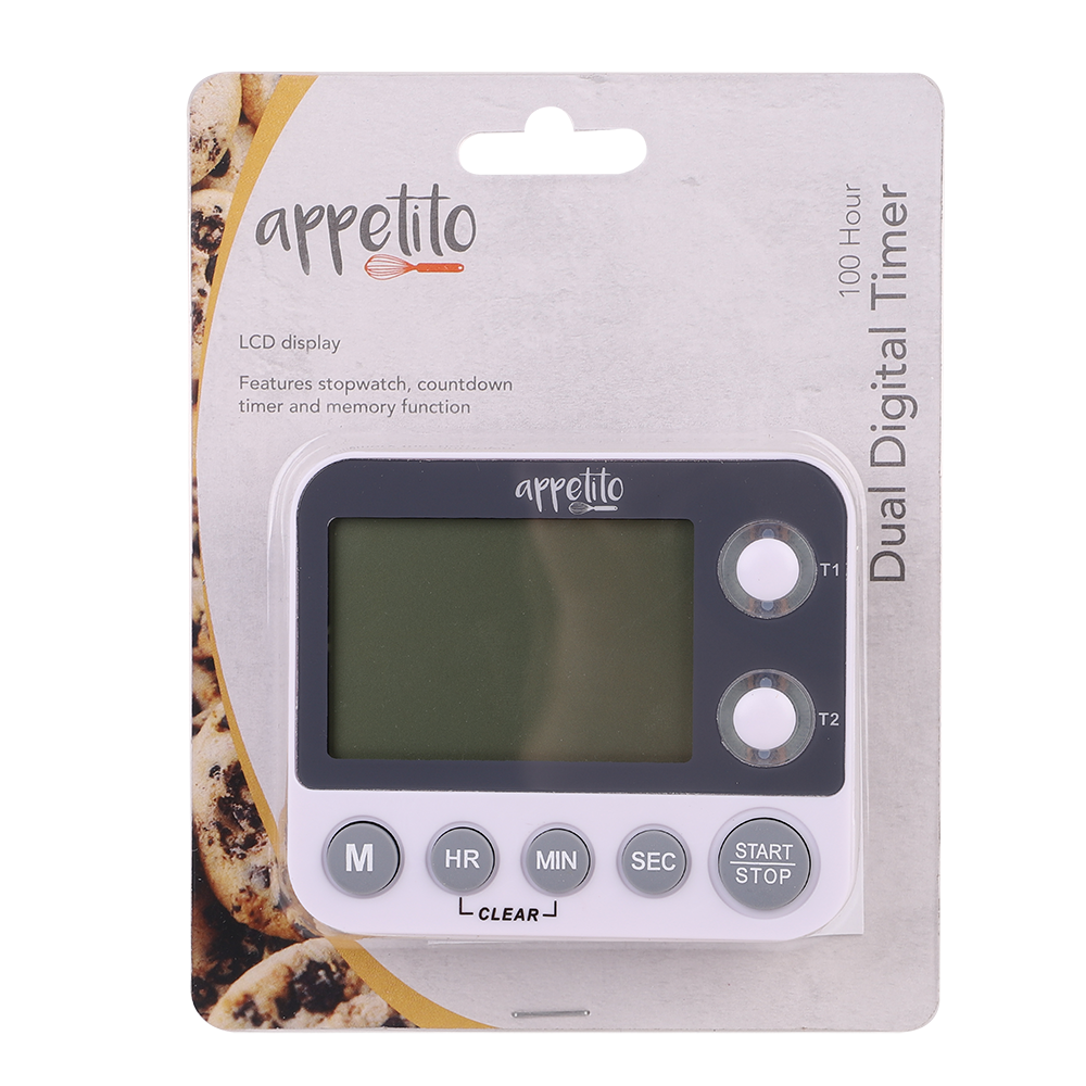 Appetito Dual Digital Timer 100 Hours