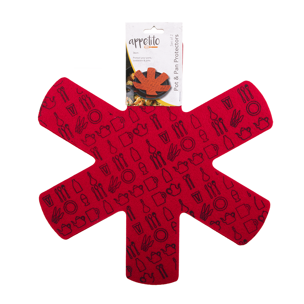 Appetito Pot & Pan Protectors Set 2 - Red