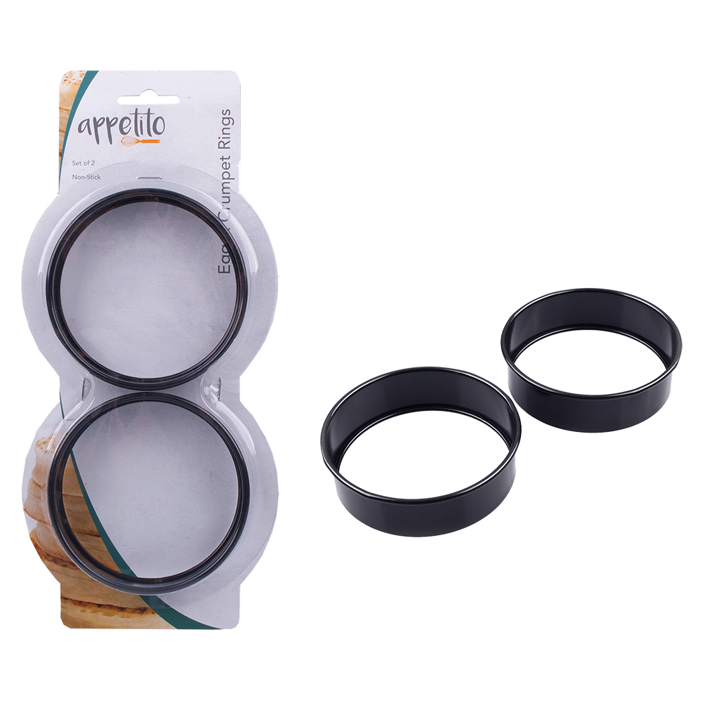 Appetito Non-Stick Egg/Crumpet Rings Set 2