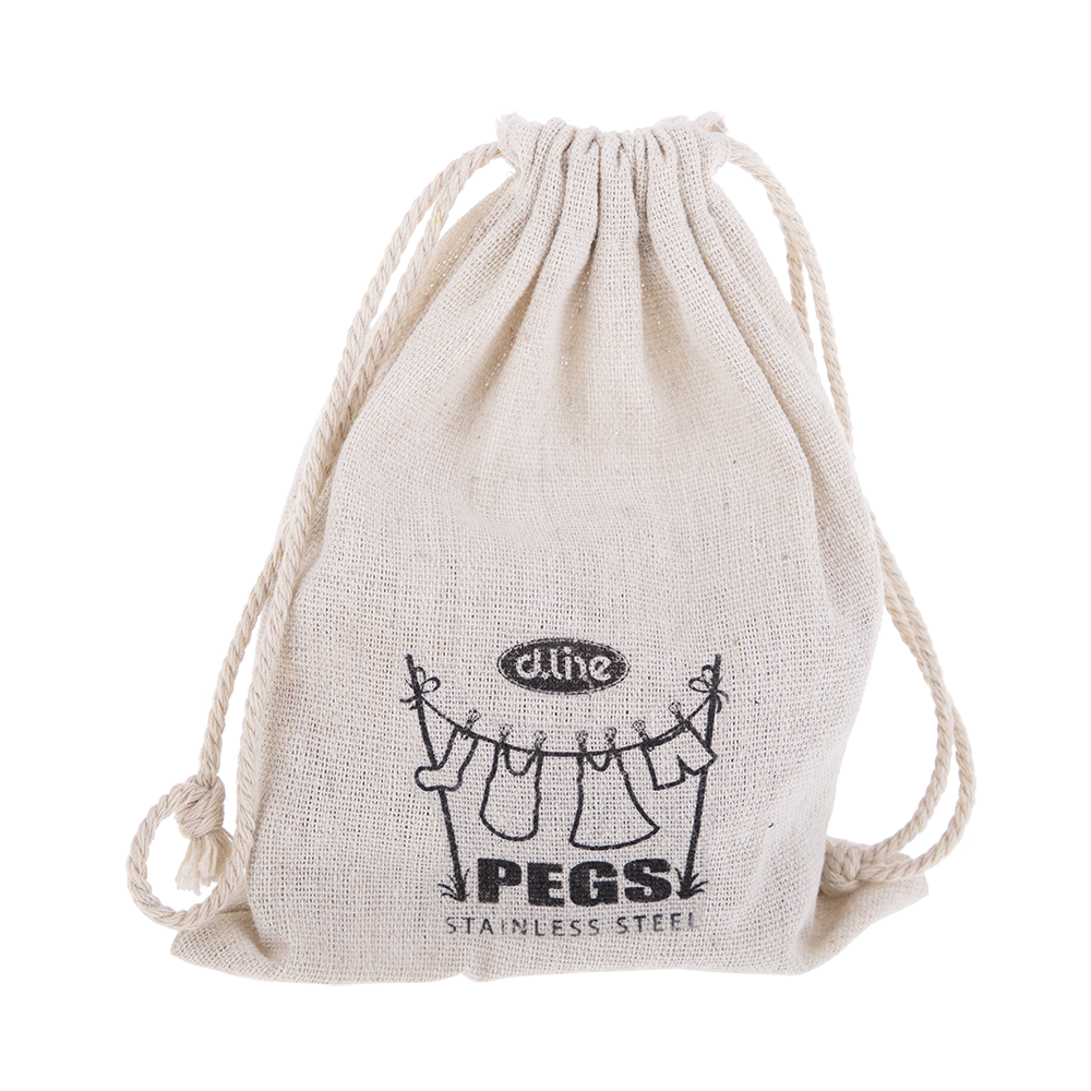 D.Line Stainless Steel Wire Pegs in Hemp Bag – Pack of 36