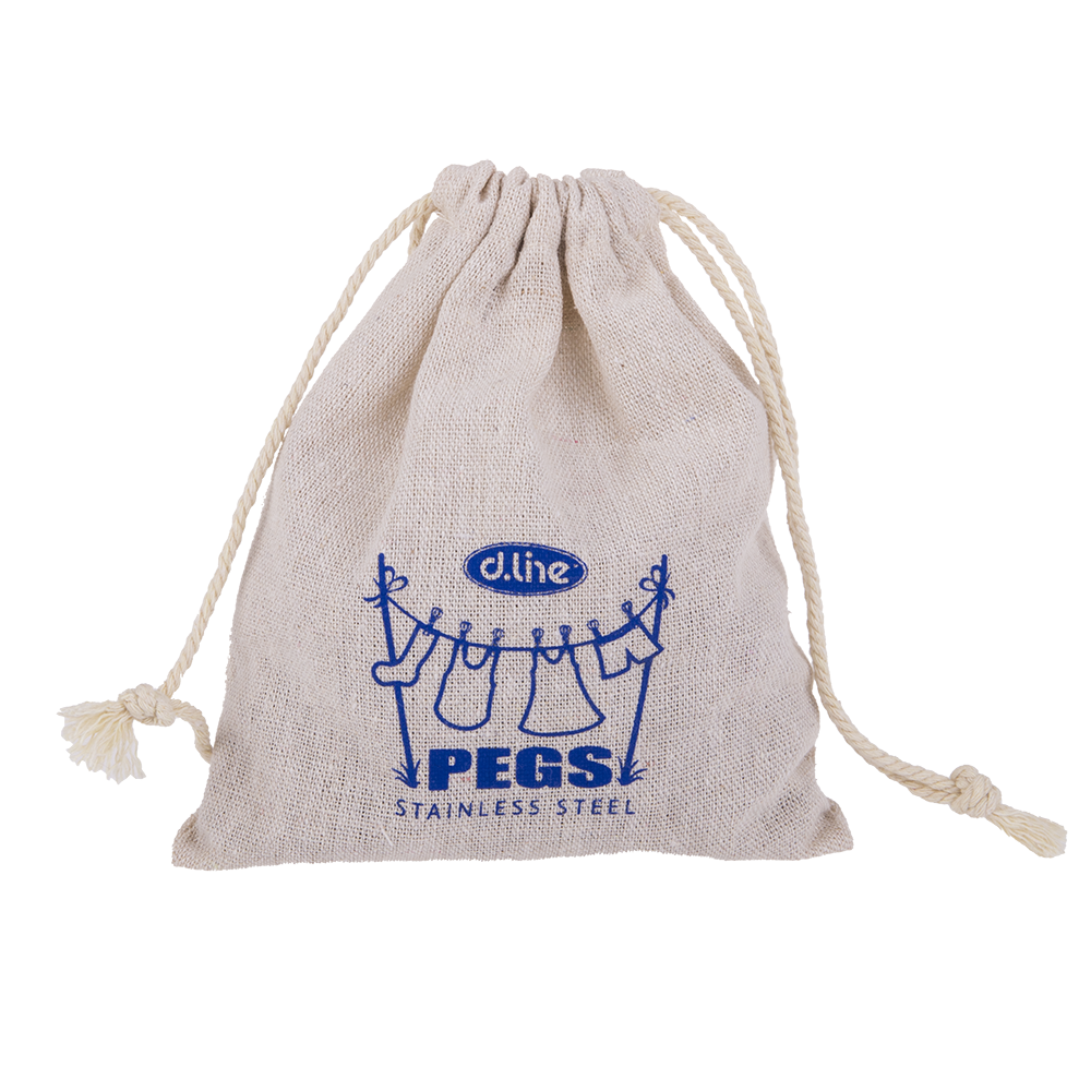 D.Line Stainless Steel Large Wire Pegs in Hemp Bag – Pack of 30