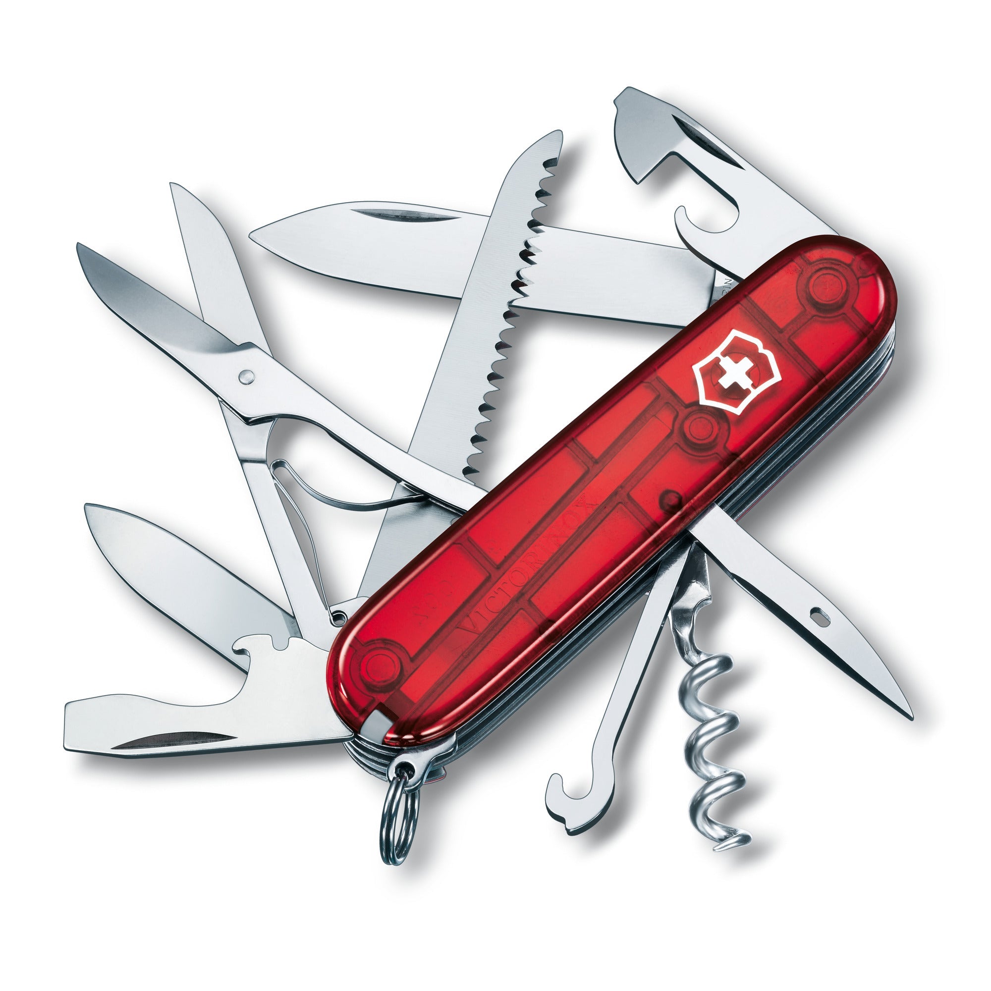 Victorinox Huntsman Swiss Army Knife Transparent Red