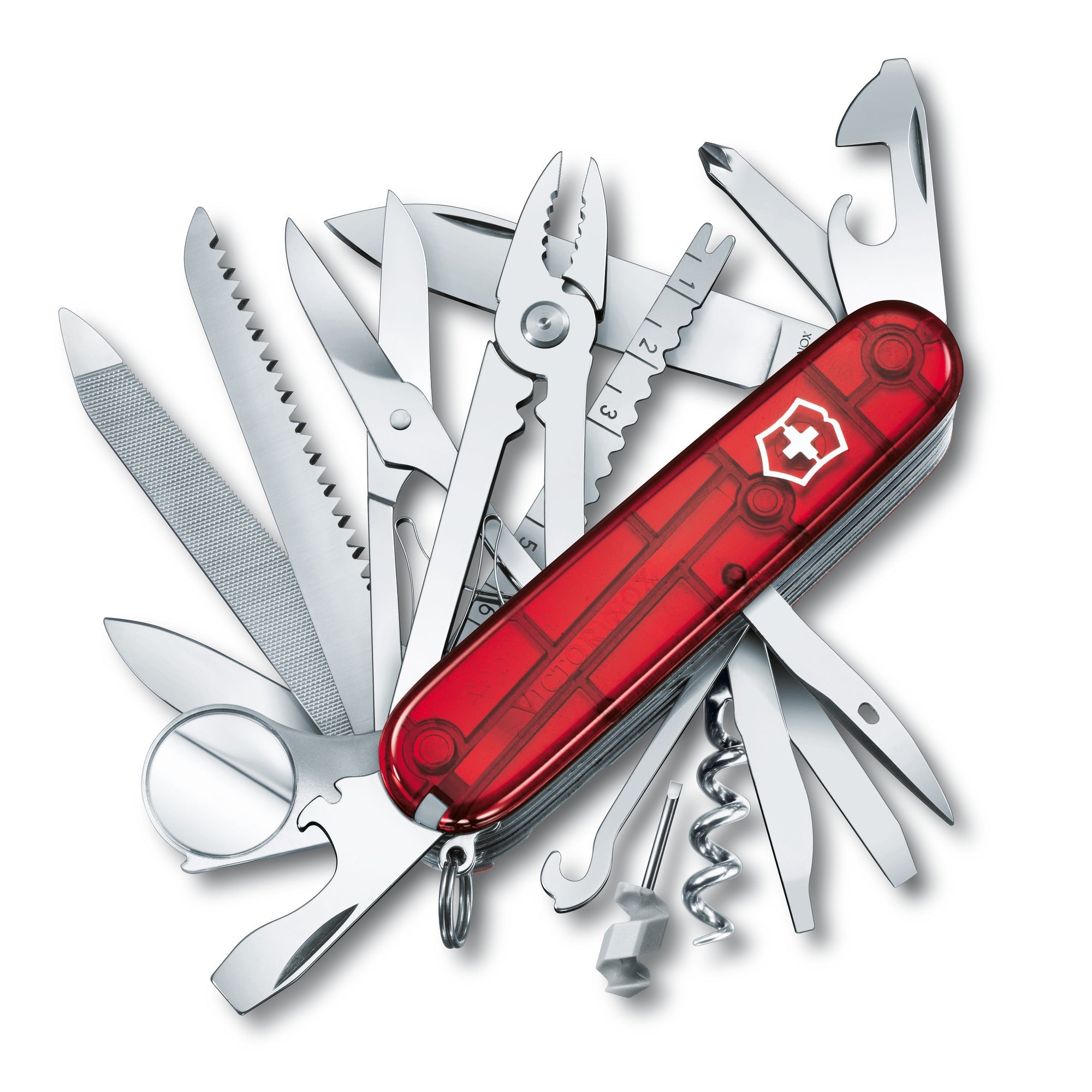 Victorinox SwissChamp Swiss Army Knife Red Transparent