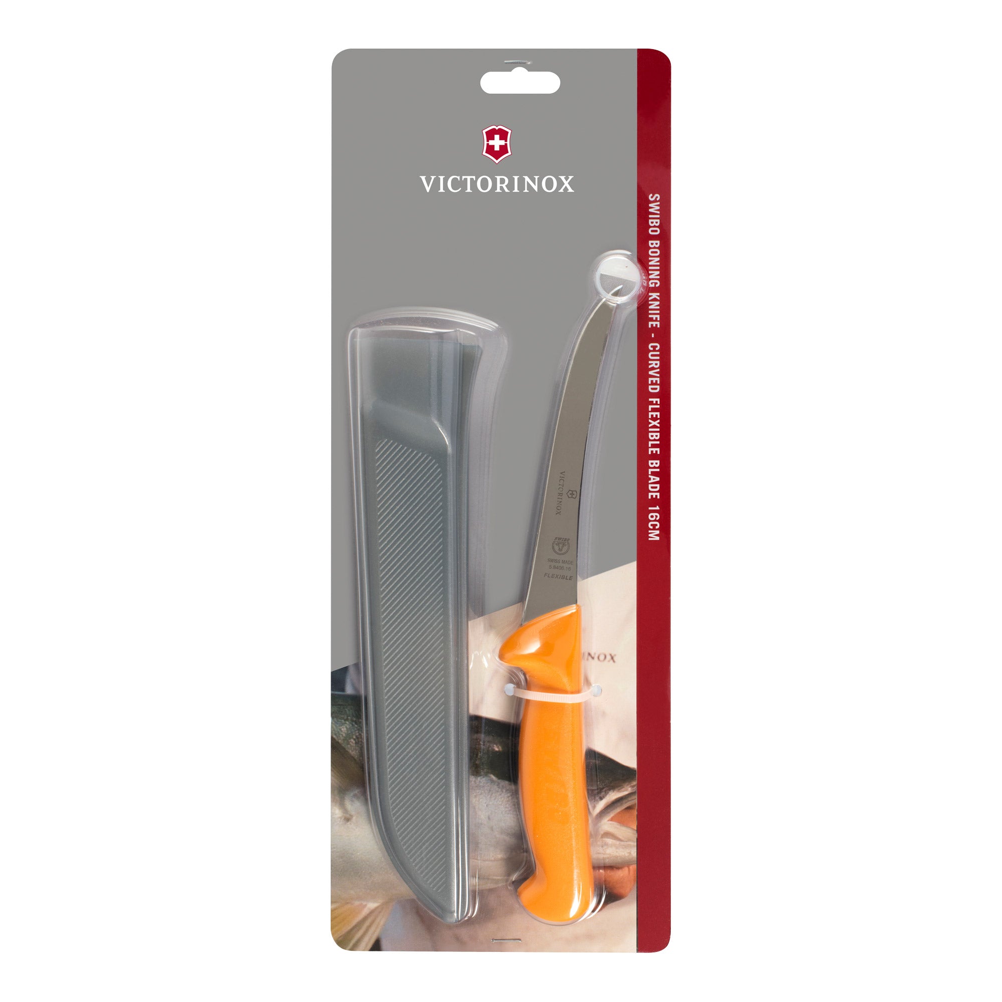 Victorinox Swibo Boning Knife with Sheath, 16cm, Flexible Curved - Swibo