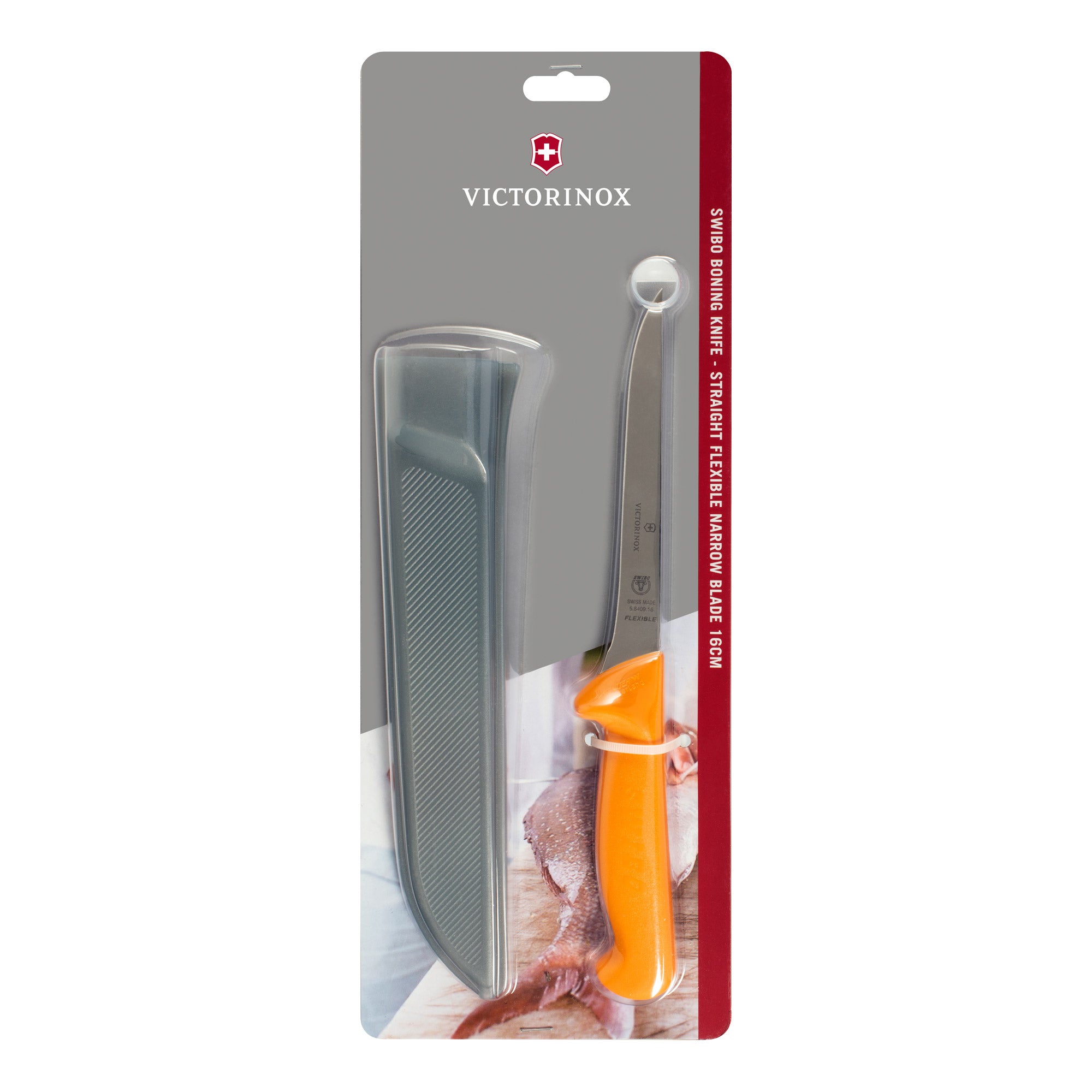 Victorinox Swibo Boning Knife with Sheath, 16cm, Flexible Straight