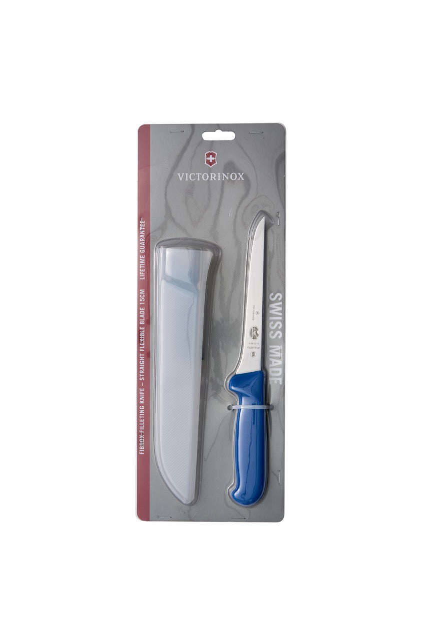 Victorinox Filleting Knife – Straight Flexible Blade & Sheath, 15cm
