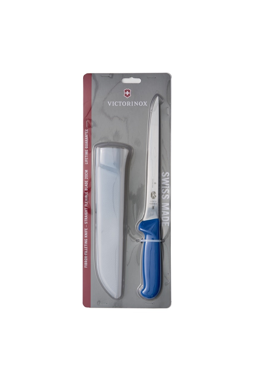 Victorinox Filleting Knife - Straight Flexible Blade & Sheath, 20cm