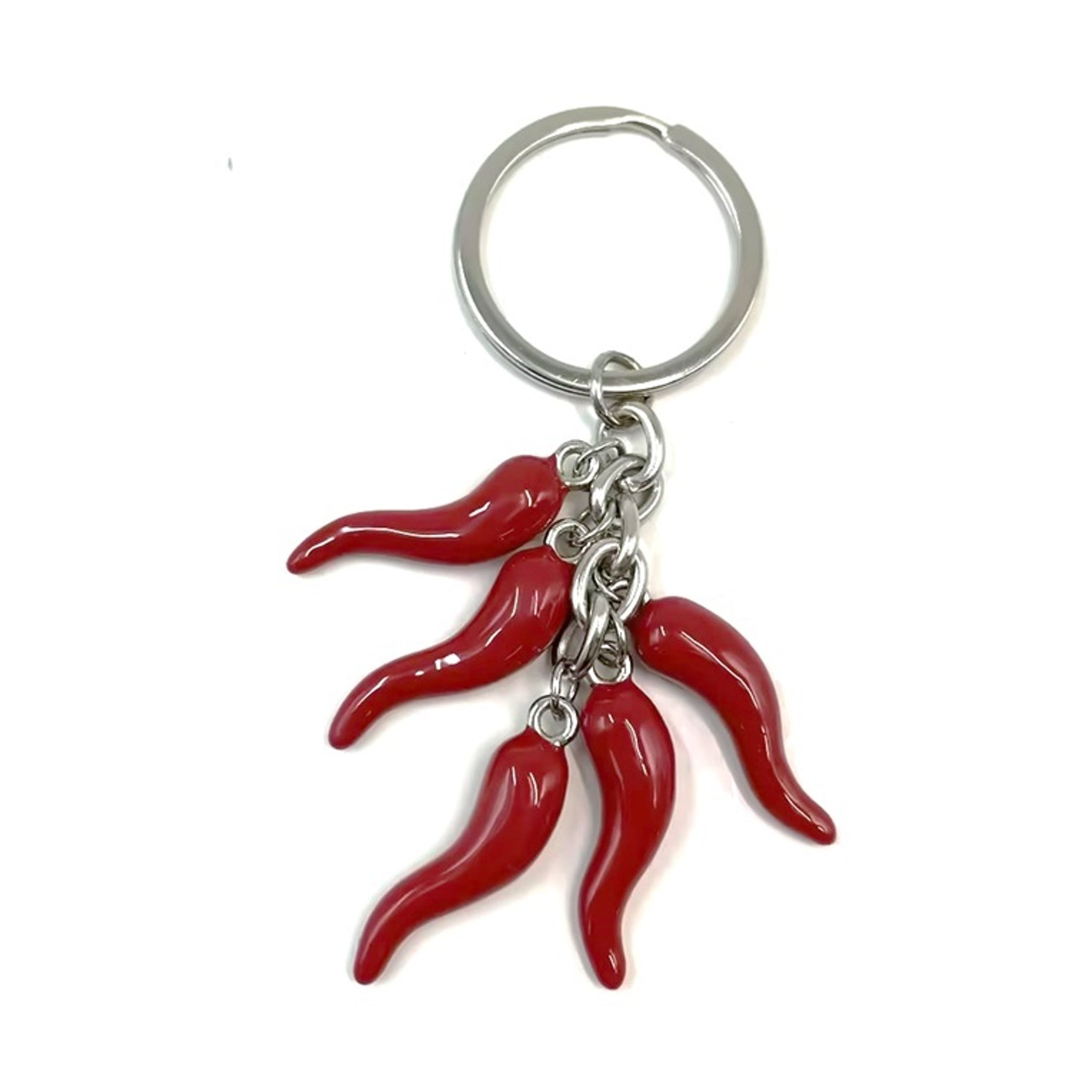 Vogue 35mm 5 Piece Zinc Alloy Red Corni Chilli Key Ring