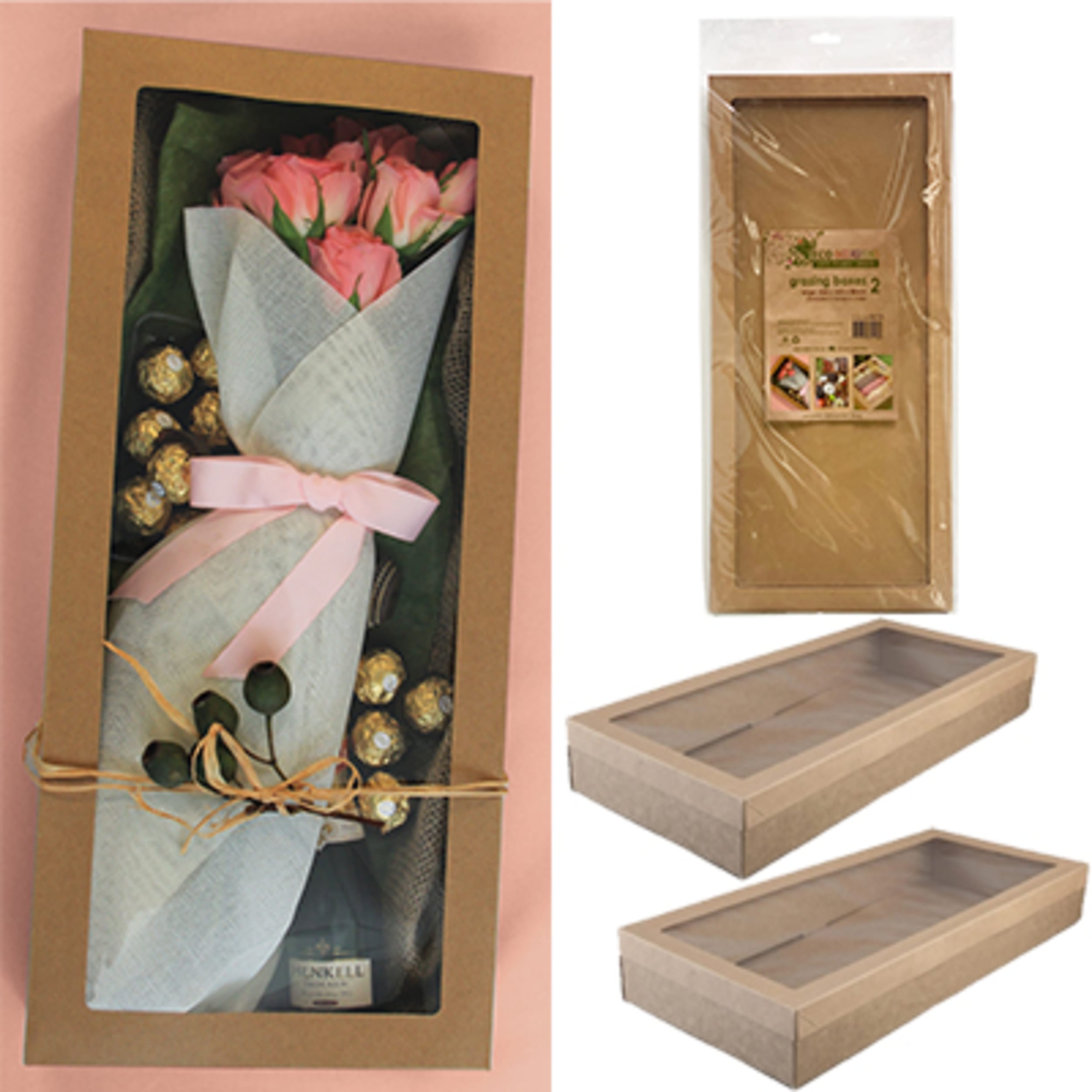 Eco Occasions Grazing Box Kraft Large 560 x 255 x 80mm (2 Pack)