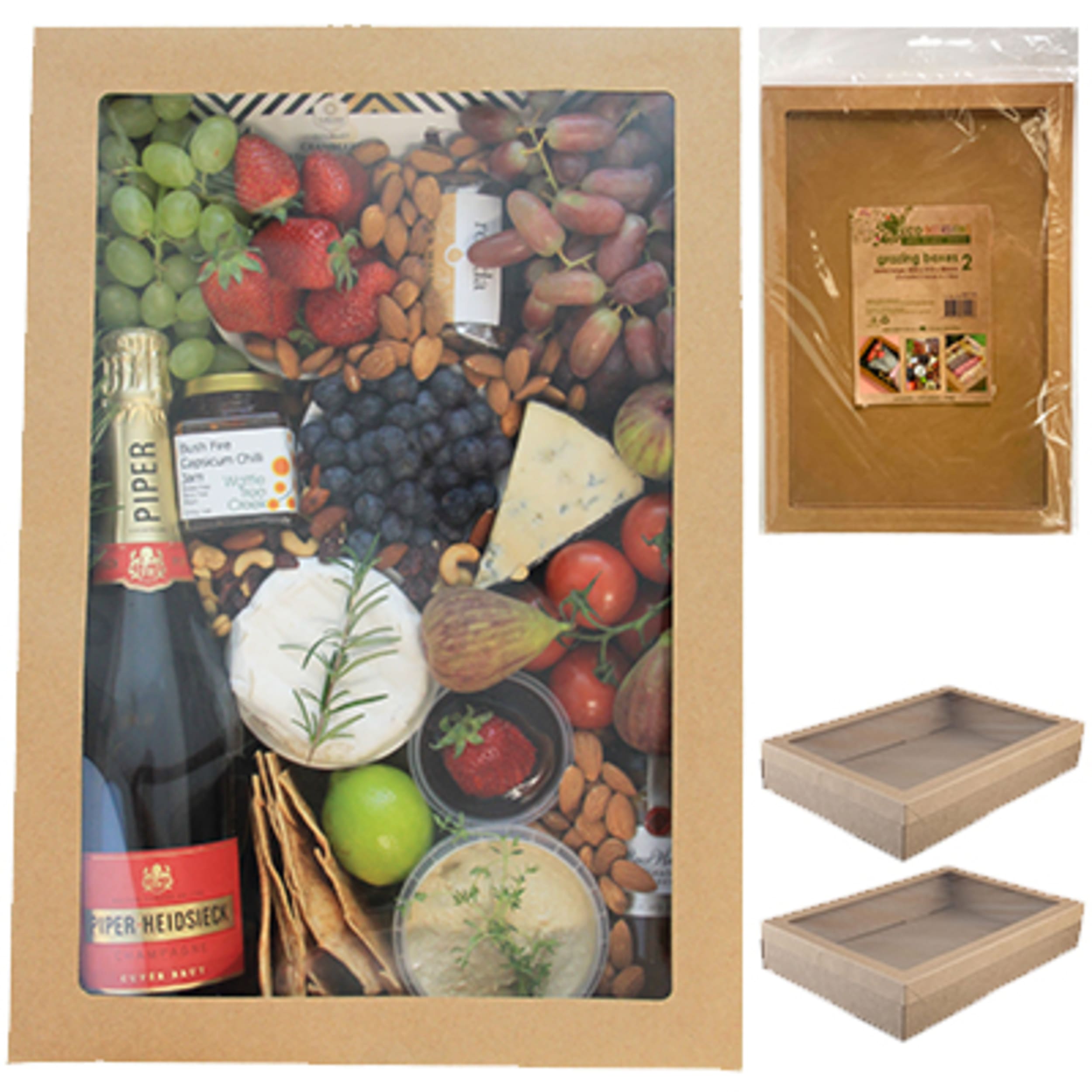 Eco Occasions Grazing Box Kraft Extra Large 450 x 310 x 80mm (2 Pack)