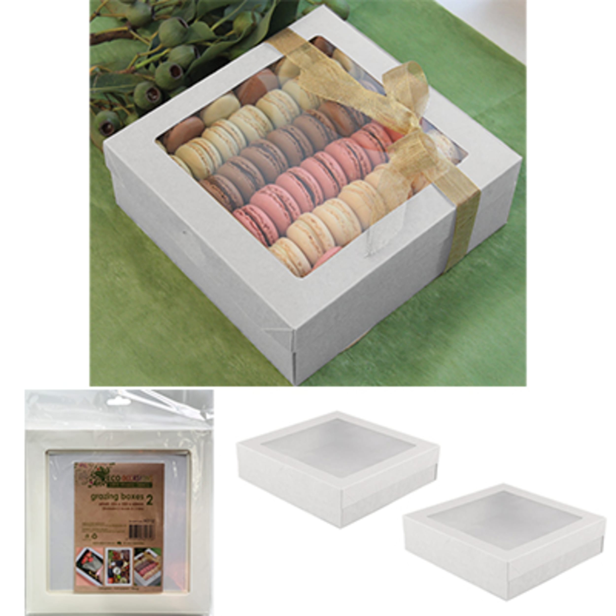 Eco Occasions Grazing Box White Small 225 x 225 x 80mm (2 Pack)