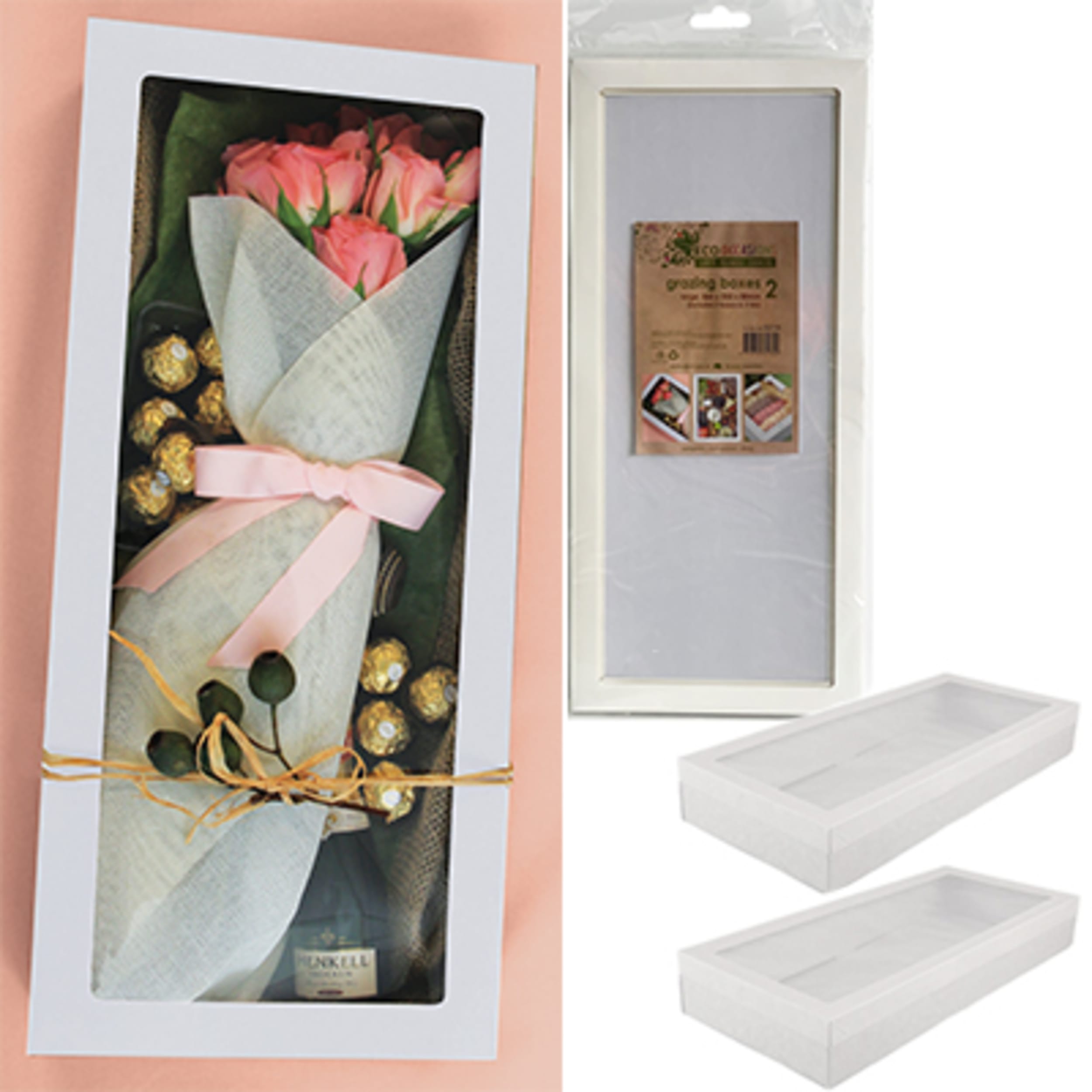 Eco Occasions Grazing Box White Large 560 x 255 x 80mm (2 Pack)