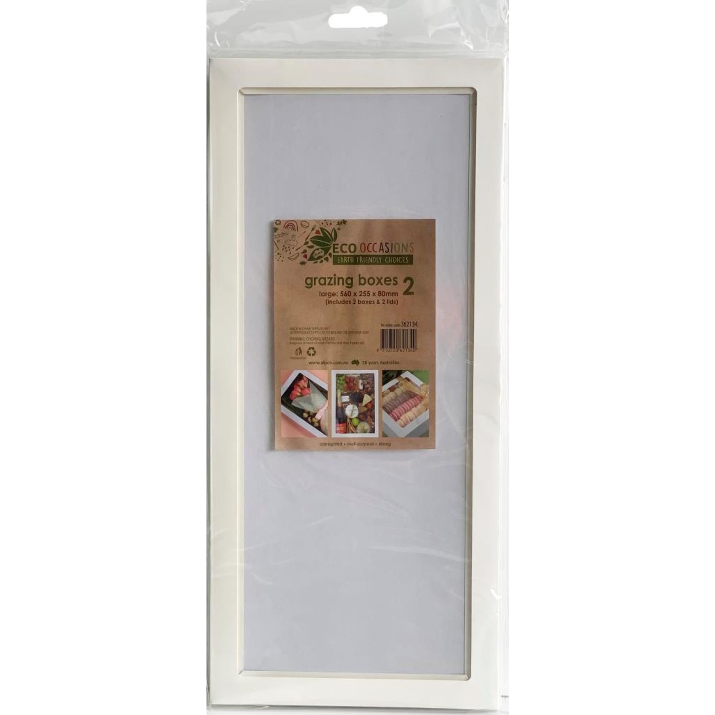 Eco Occasions Grazing Box White Large 560 x 255 x 80mm (2 Pack)
