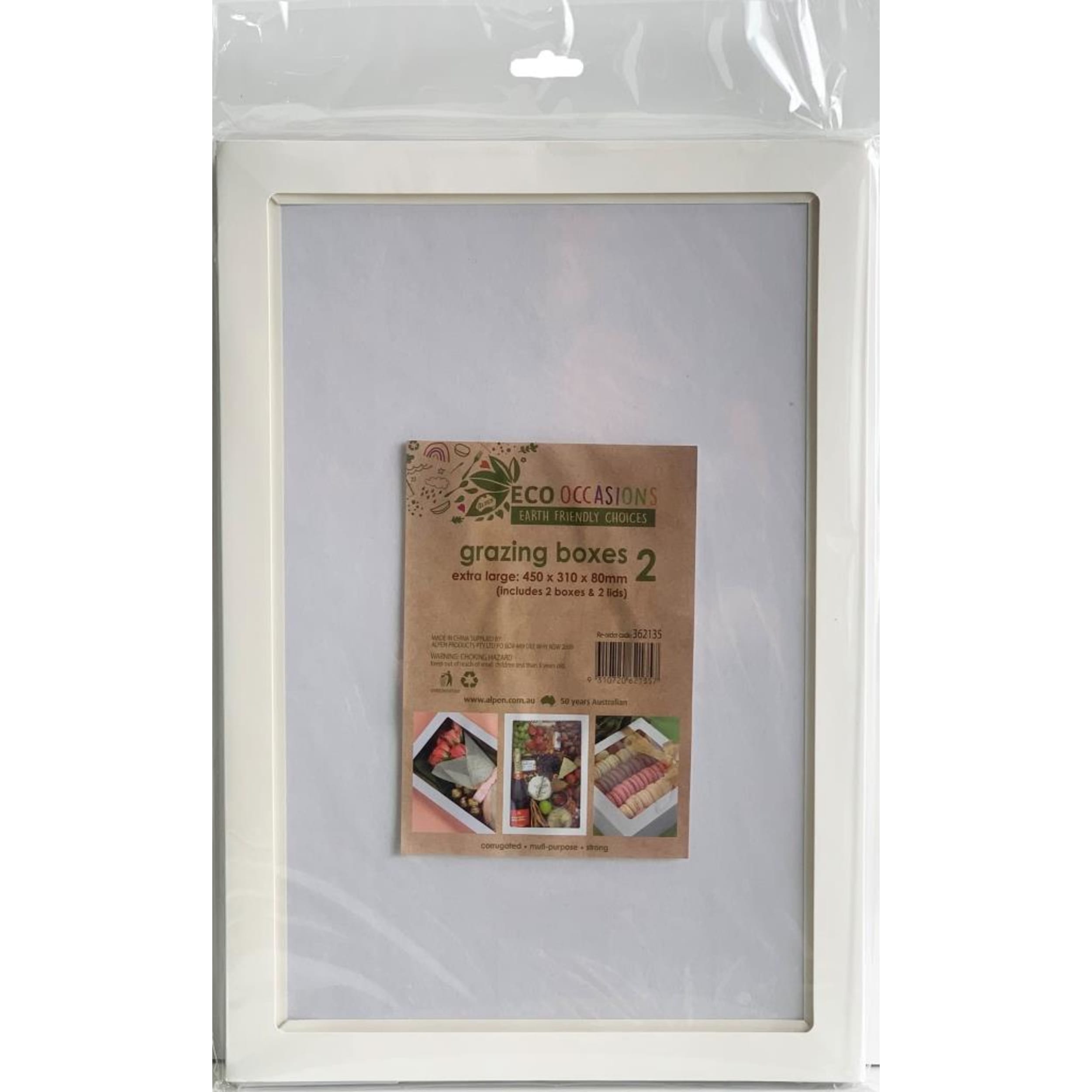 Eco Occasions Grazing Box White Extra Large 450 x 310 x 80mm (2 Pack)