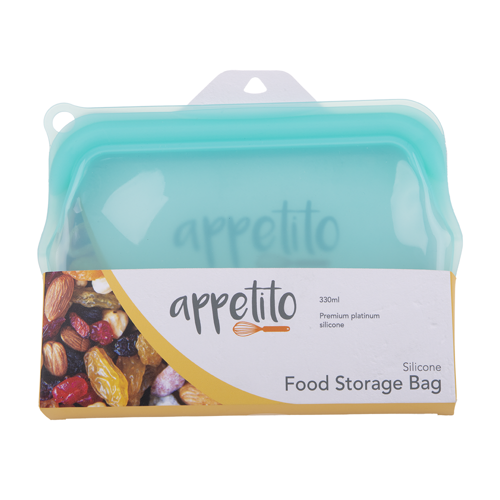 Appetito Silicone Small 330ml Food Storage Bag - Aqua