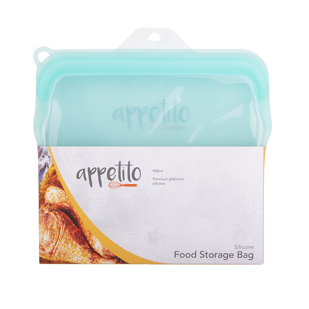 Appetito Silicone Large 900ml Food Storage Bag - Aqua