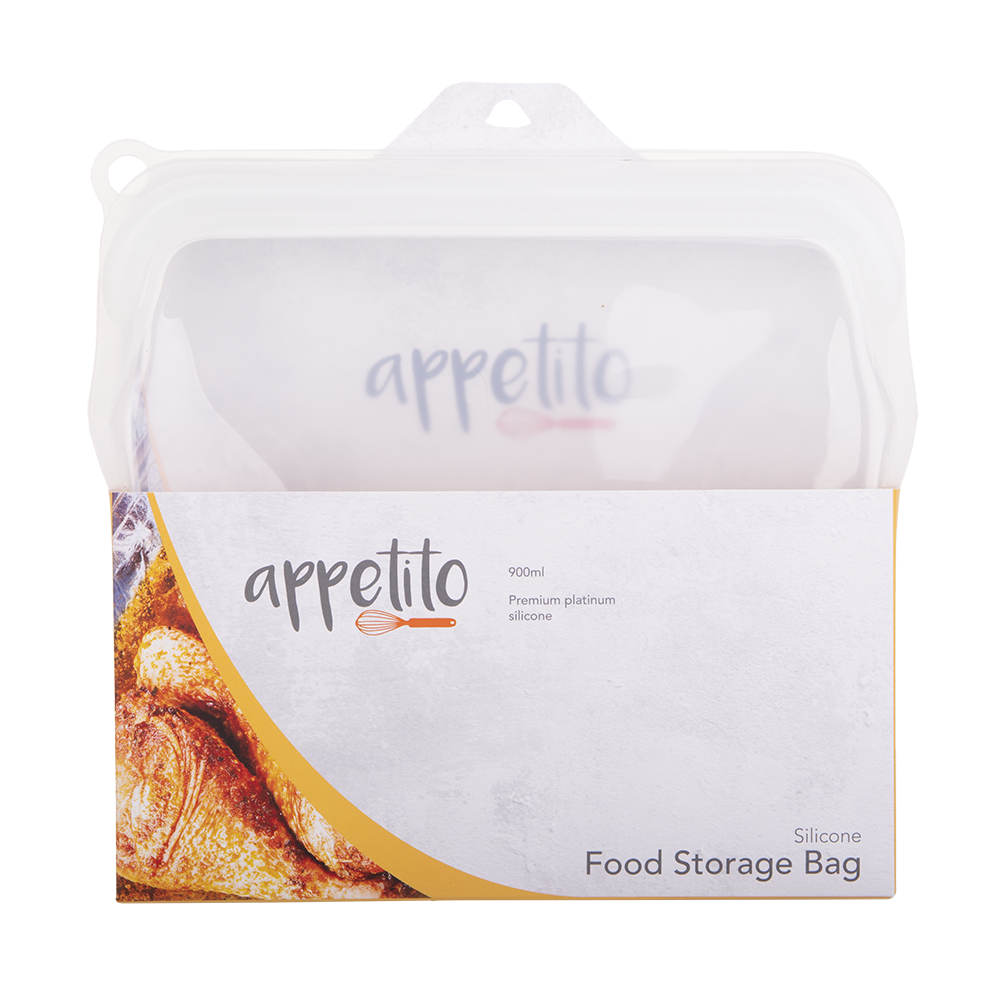 Appetito Silicone Large 900ml Food Storage Bag - White