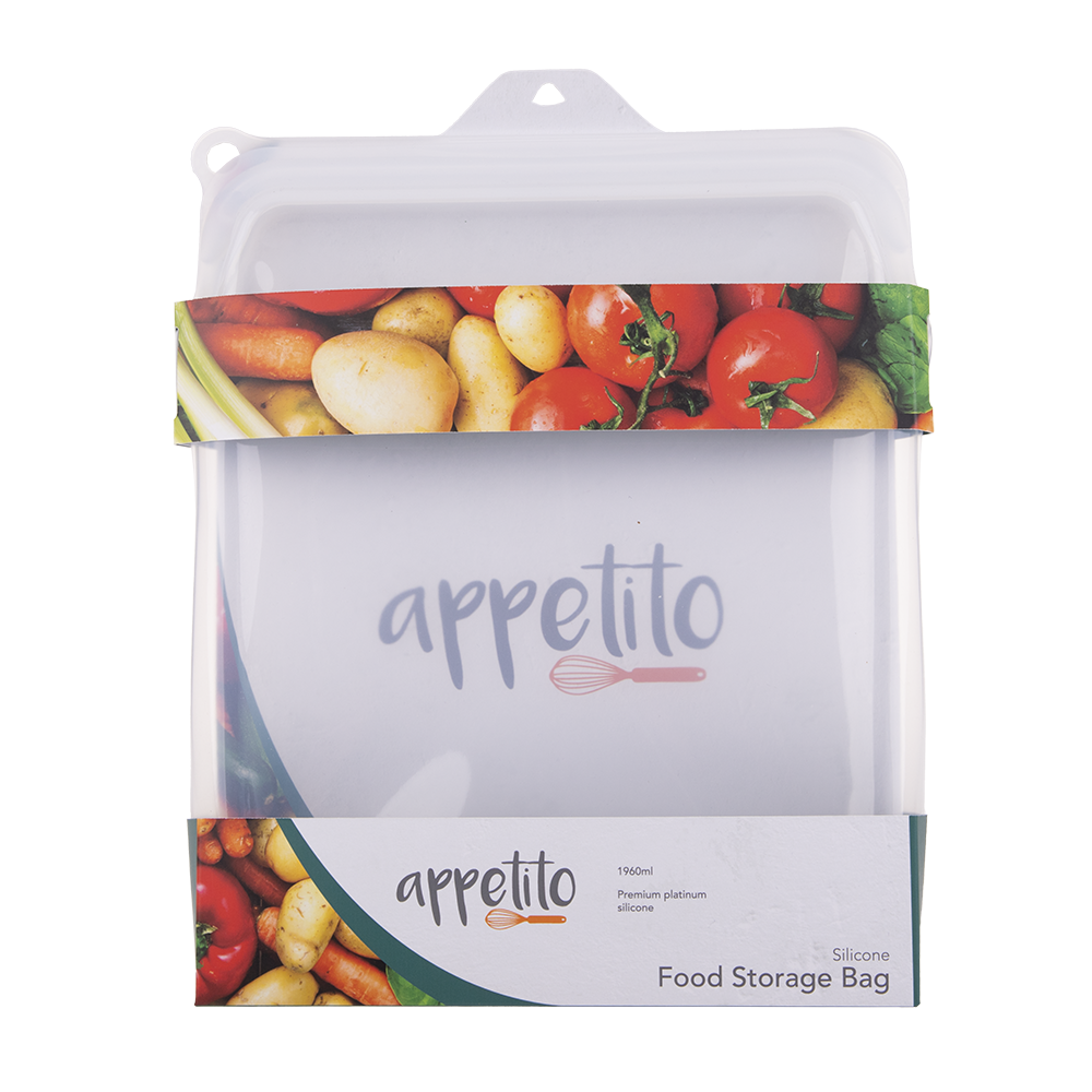 Appetito Silicone Extra Large 1960ml Food Storage Bag - White
