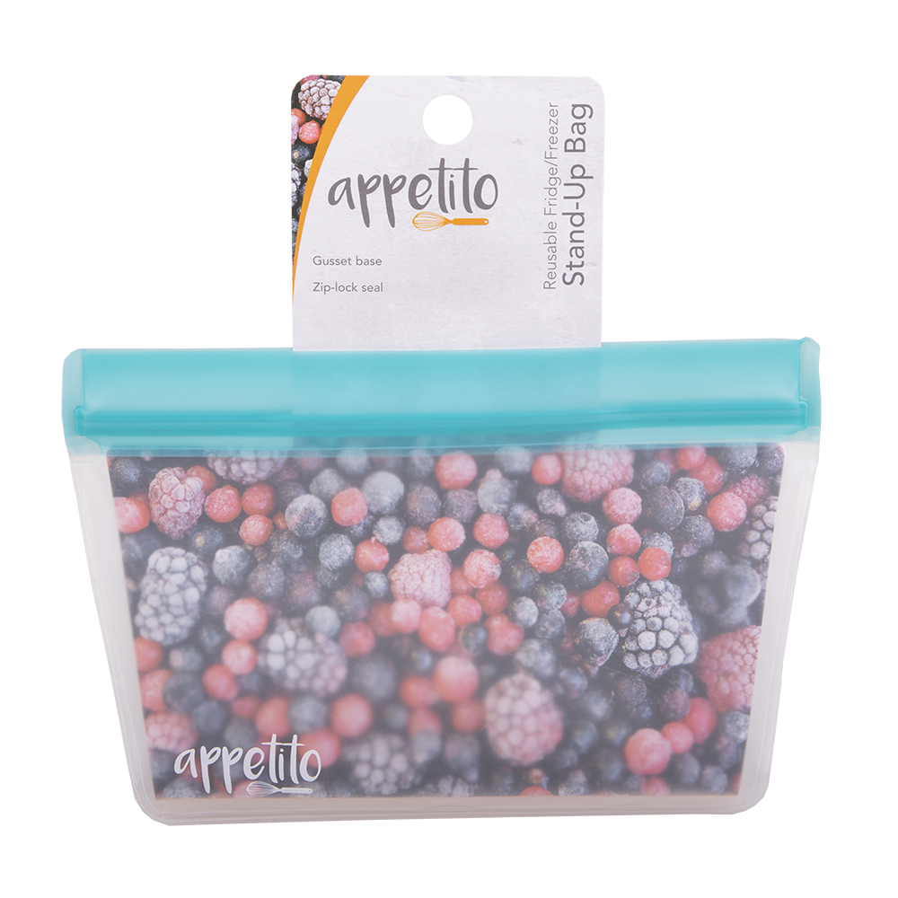 Appetito Reusable Fridge/Freezer Stand-Up Bag 2 Cup/500ml - Blue