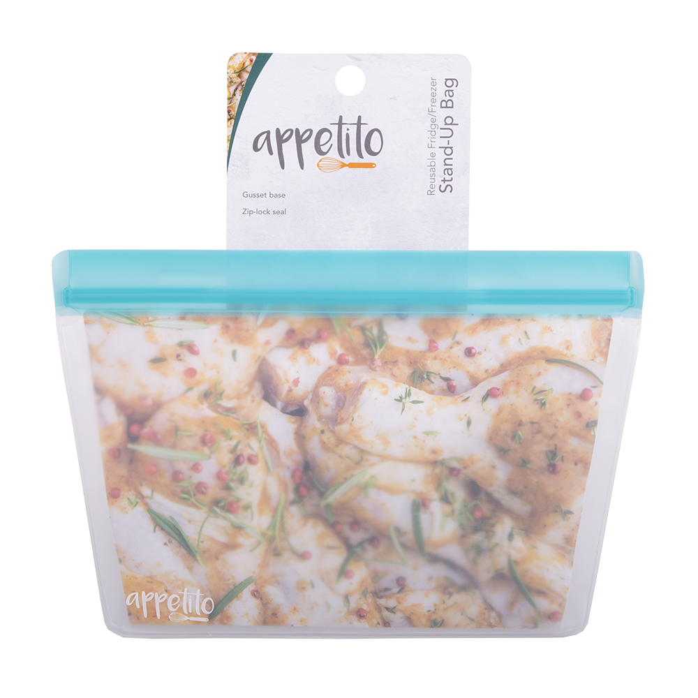 Appetito Reusable Fridge/Freezer Stand-Up Bag 6 Cup/1.5L - Blue