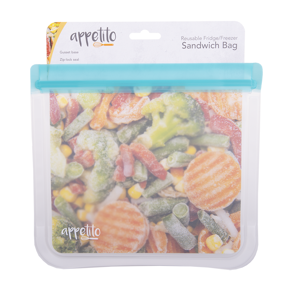 Appetito Reusable Fridge/Freezer Sandwich Bag 4 Cup/1L - Blue