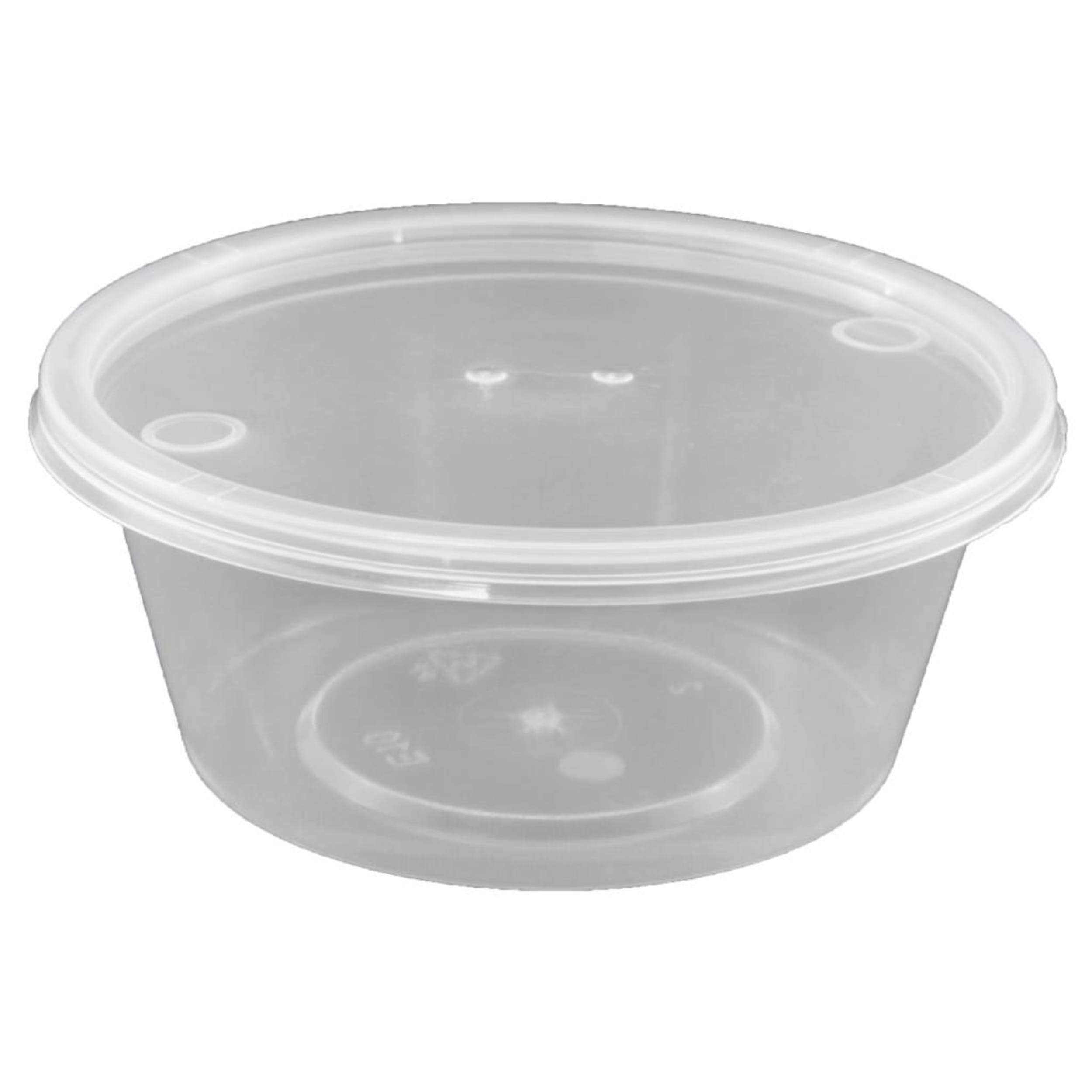 Catering Collection Round Disposable Food Container 280ml PP Clear