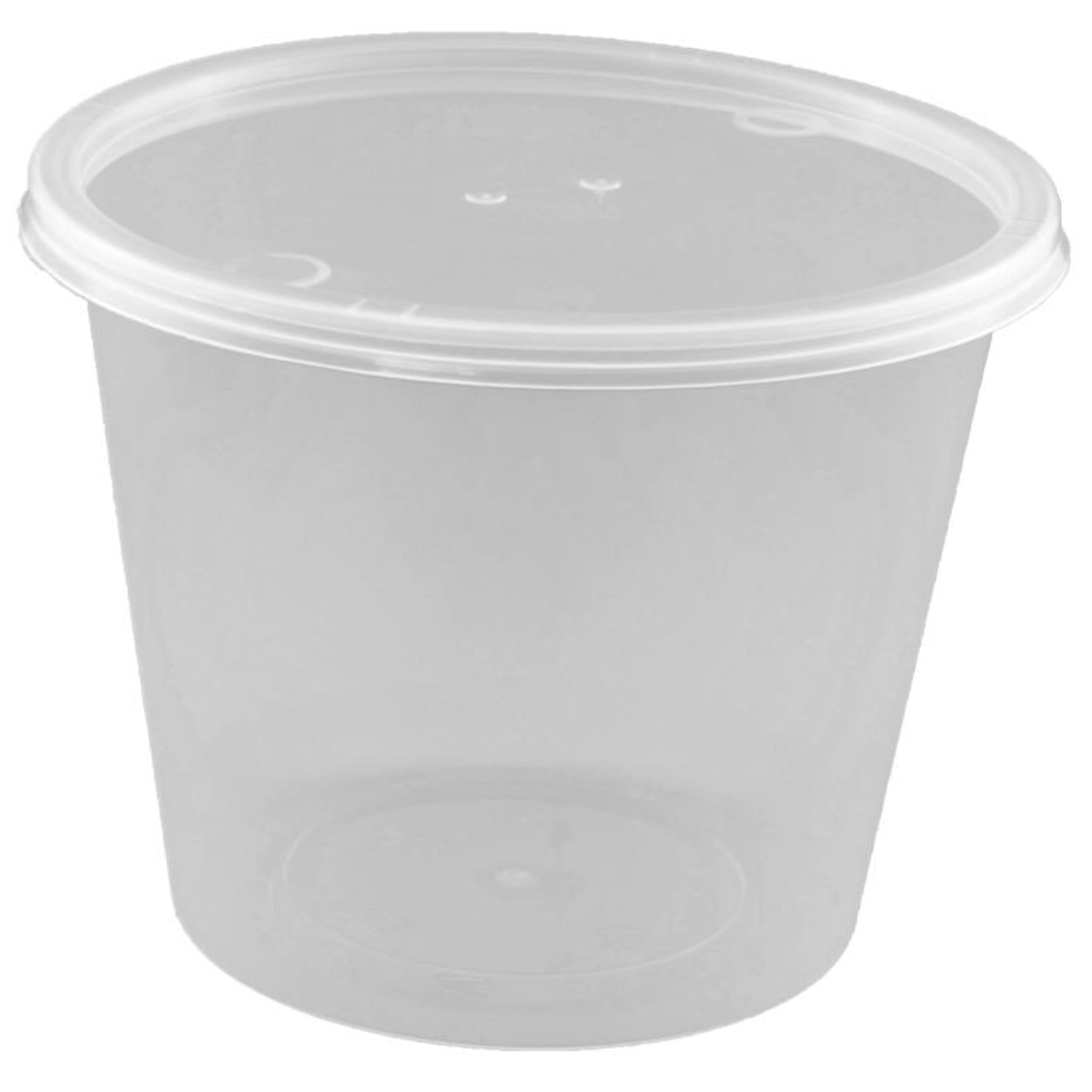 Catering Collection Round Disposable Food Container 700ml PP Clear