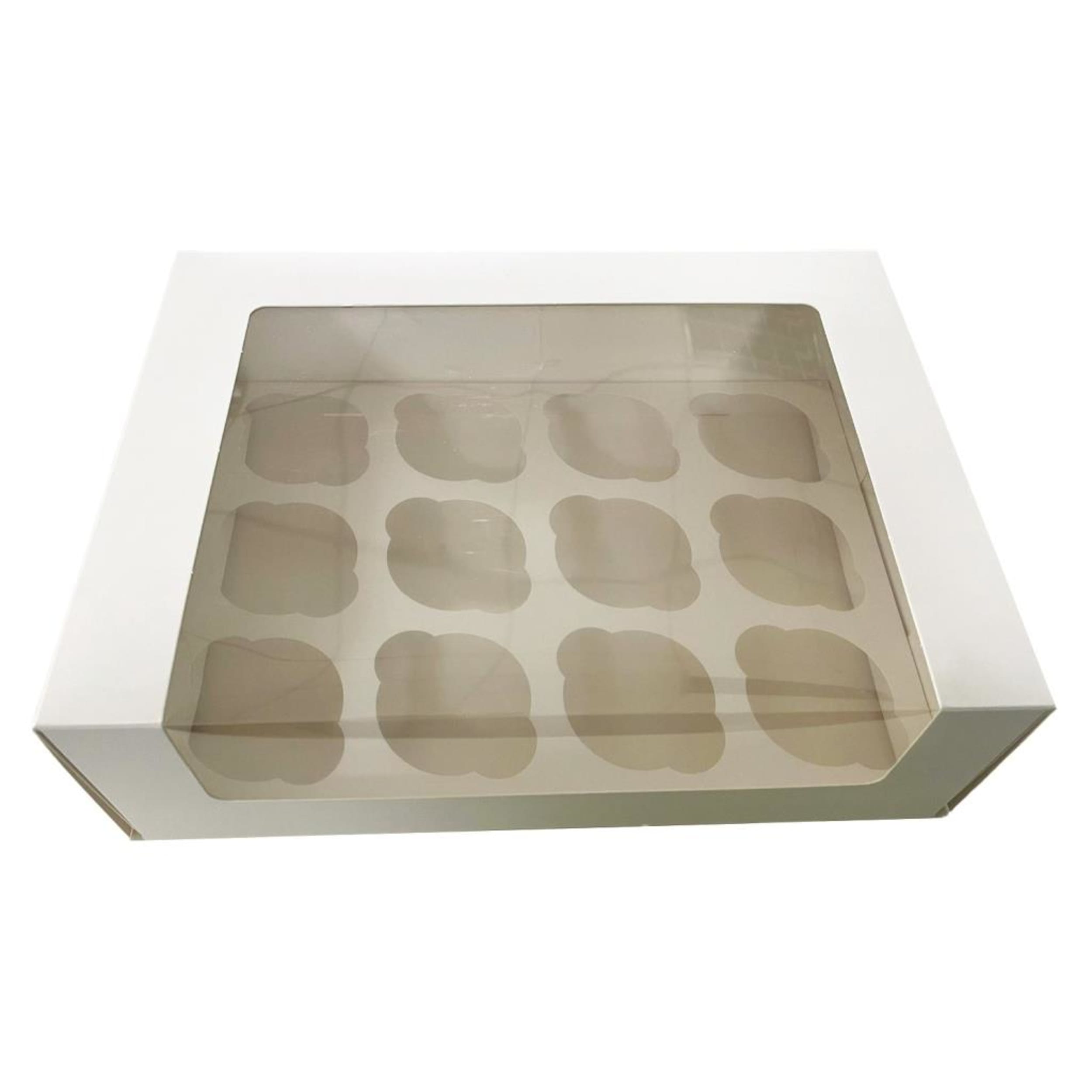 Catering Collection Cup Cake Box White 12up Flat 350x350 8 Pack