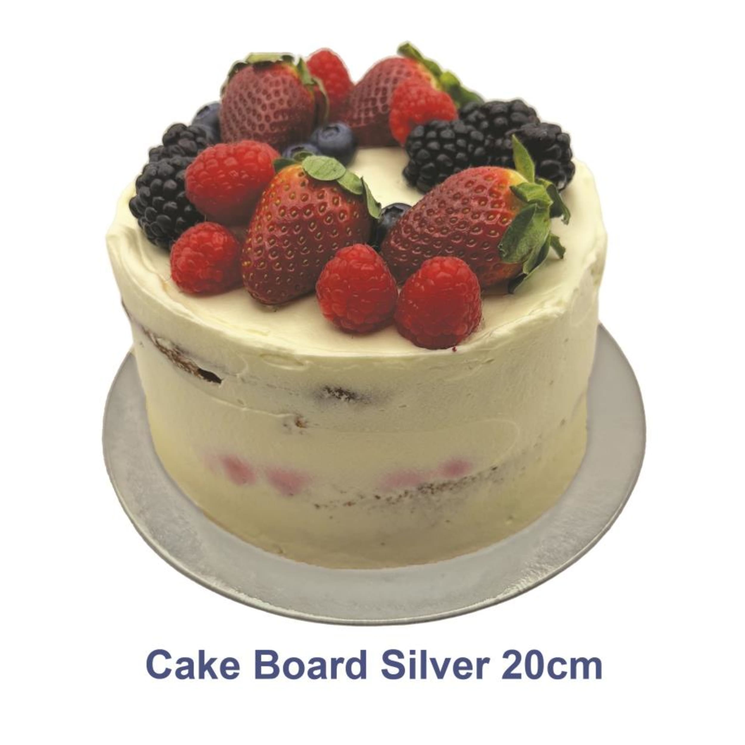 Catering Collection Cake Board 8" 20cm Silver Foil 5mm masoniteP1 8 Pack