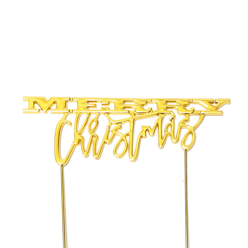 Sugar Crafty Gold Plated Cake Topper Merry Christmas