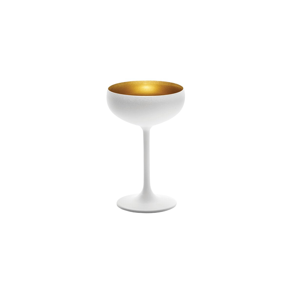 Stolzle Olympic Champagne Saucer Gold & Matt White 230ml