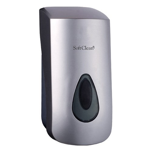 SoftClean Manual Soap Dispenser – Metallic Grey (Suits Liquid Refill Pods)