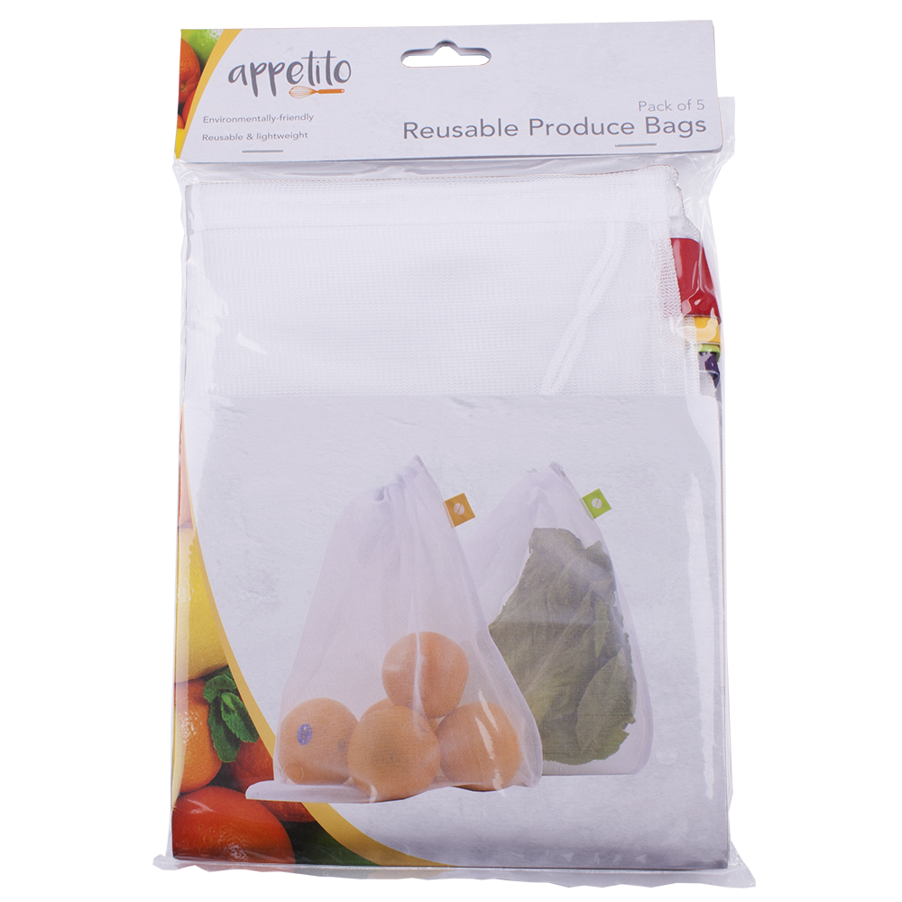 Appetito Mesh Produce Bags Set 5
