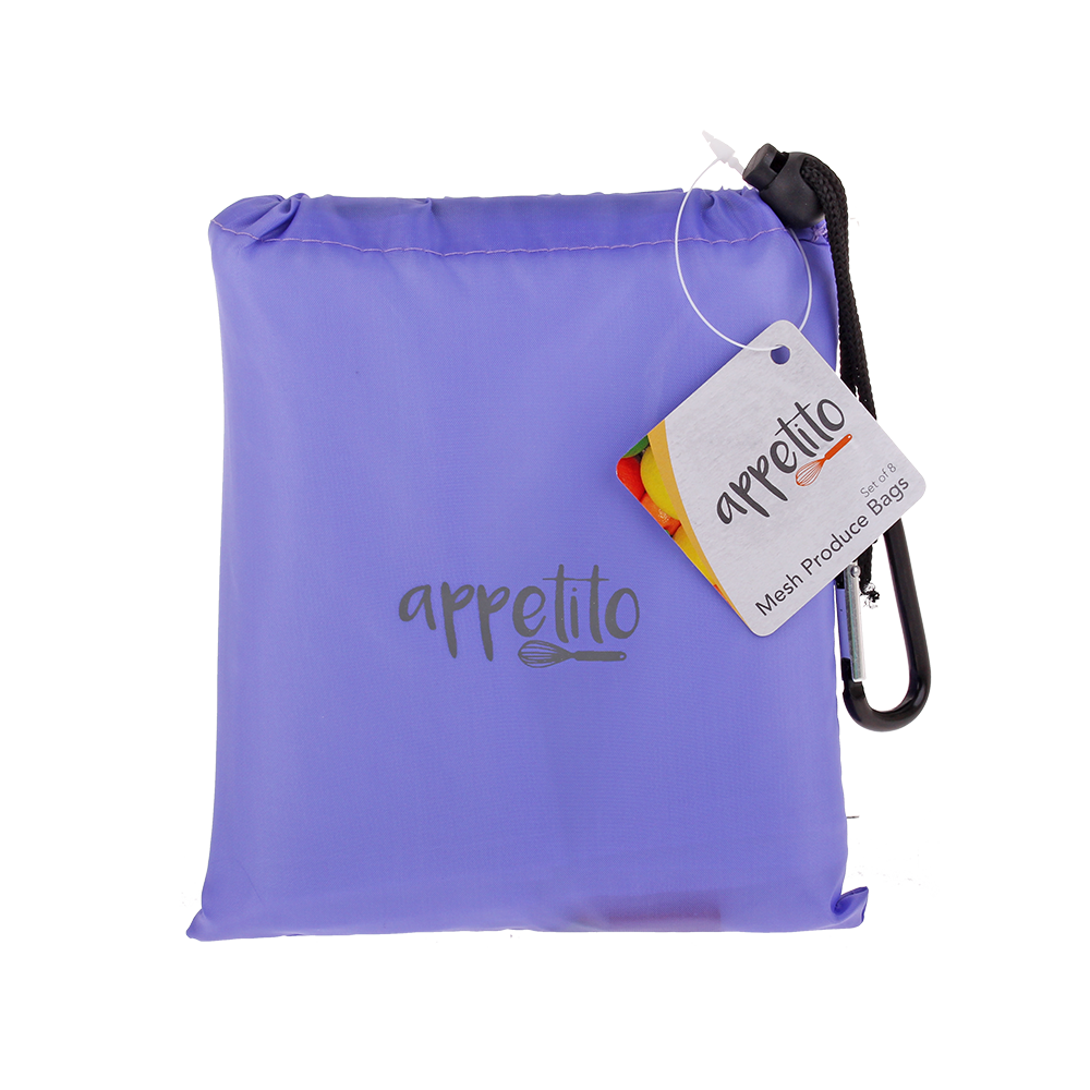 Appetito Mesh Produce Bag Set 8 with Pouch
